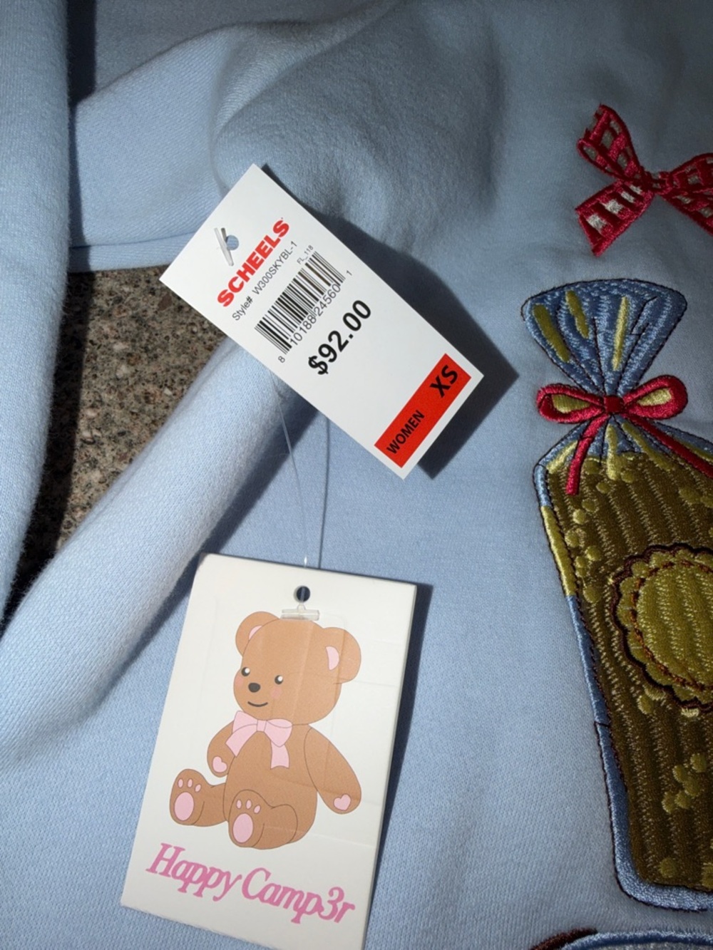 Happy Camper Blue Hoodie - "Spread A Little Love" - Picture 2 of 3
